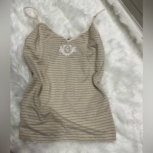 Y2K Victoria's Secret Beige Striped Top